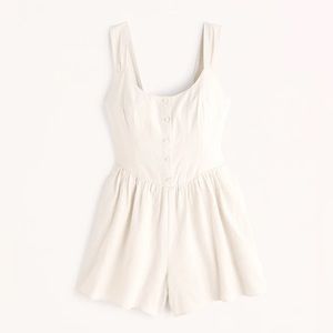 Abercrombie flirty corset romper in cream